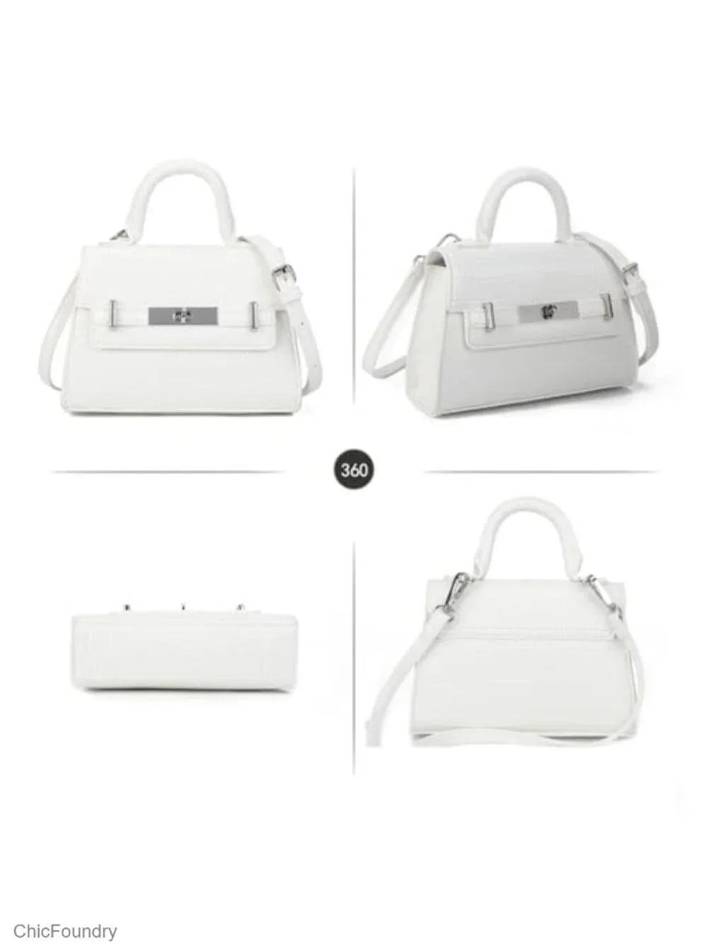 Vegan Leather Crossbody Bag with Top Handle, Fits Phone